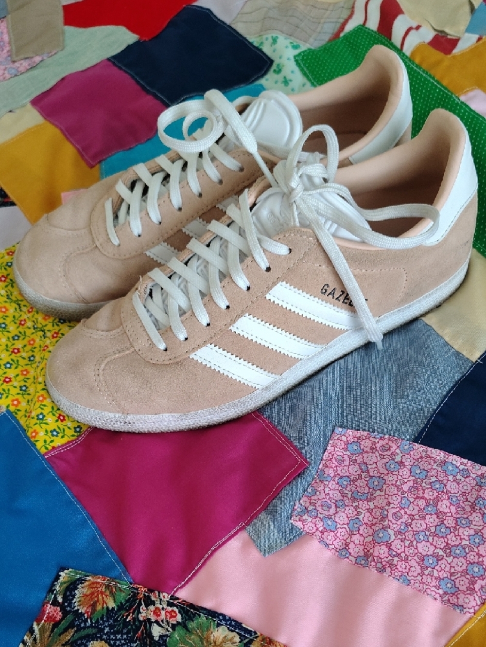 adidas Gazelle Suede Sneakers in Blush Pink & White - Picture 2 of 11